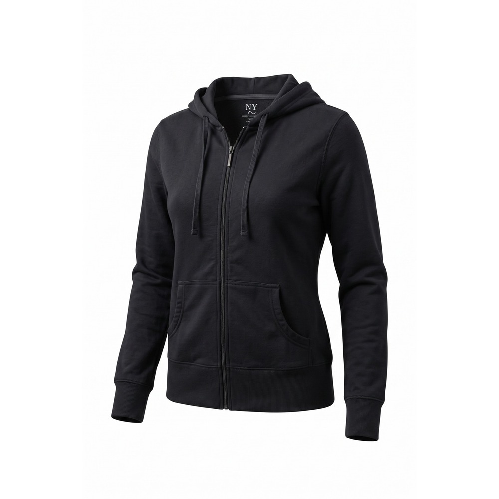 New York & Company Womens Black Full Zip Hoodie Sweatshirt Size M RN 23243
